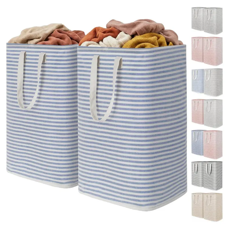 2-Pack 80L Lifewit Collapsible Laundry Baskets With Handles (Blue) 1