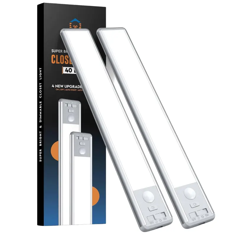 2-Pack 9.8" 40 Led Magnetic Motion Sensor Under Cabinet Lights 1
