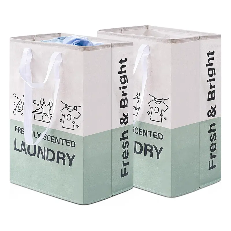 2-Pack 92L Elong Home Freestanding Collapsible Laundry Basket W/ Handles 1
