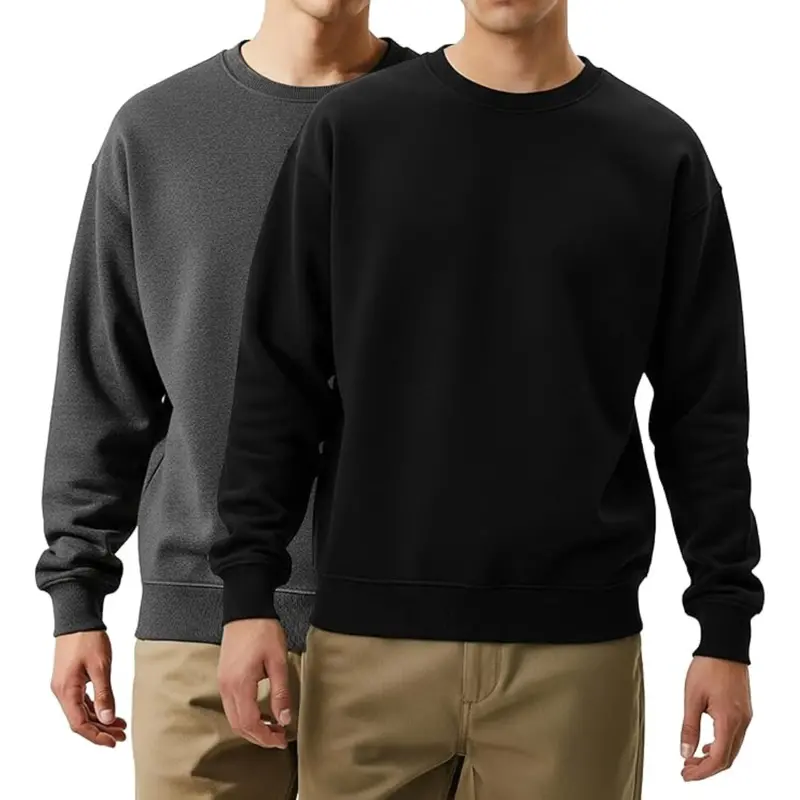 2-Pack Andrew Scott Men's Fleece Crewneck Pullover Sweatshirt 1