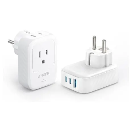 2-Pack Anker 5-In-1 Europe Travel Plug Adapters 1