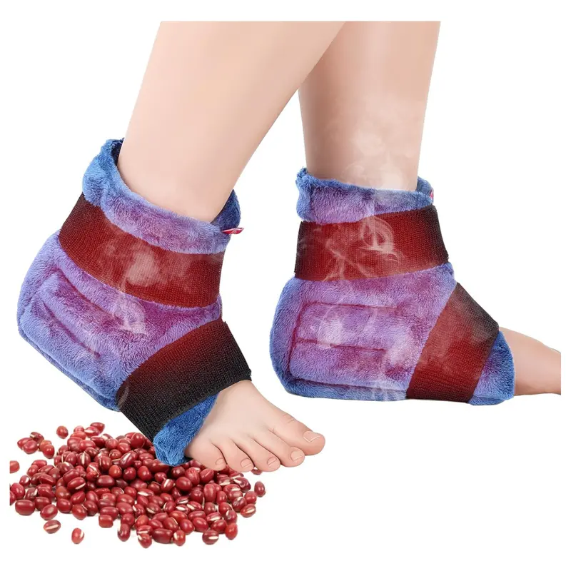 2-Pack Ankle Foot Warmers Feet Heating Pads Microwavable Heated Slippers 1