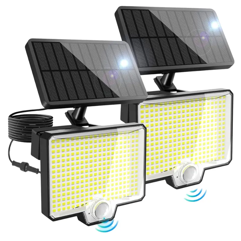 2-Pack Auderwin 2600Lm Ip67 Waterproof Solar Flood Lights 1