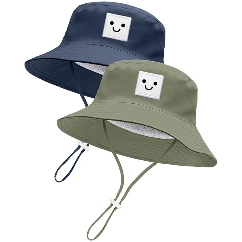 2-Pack Baby & Toddler Upf 50+ Bucket Sun Hats (Various Colors) 1