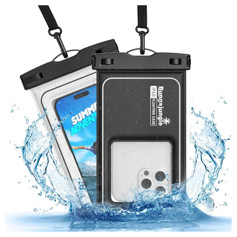 2-Pack Bungajungle Floating Waterproof Phone Case With Adjustable Lanyard 1