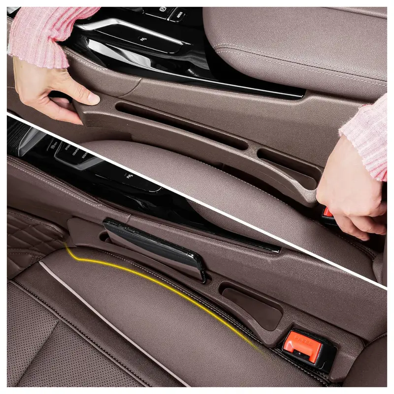 2-Pack Car Seat Gap Filler Organizer (Brown) 1