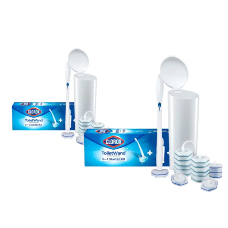 2-Pack Clorox Disposable Toilet Cleaning System With 16 Refill Heads 1
