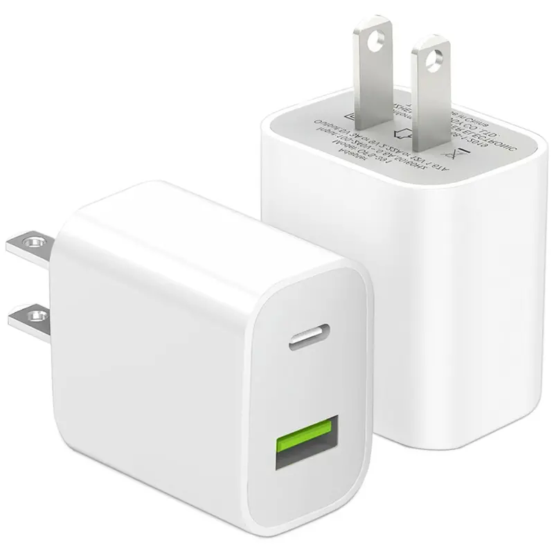 2-Pack Dual Port Type C 20W Power Adapter 1