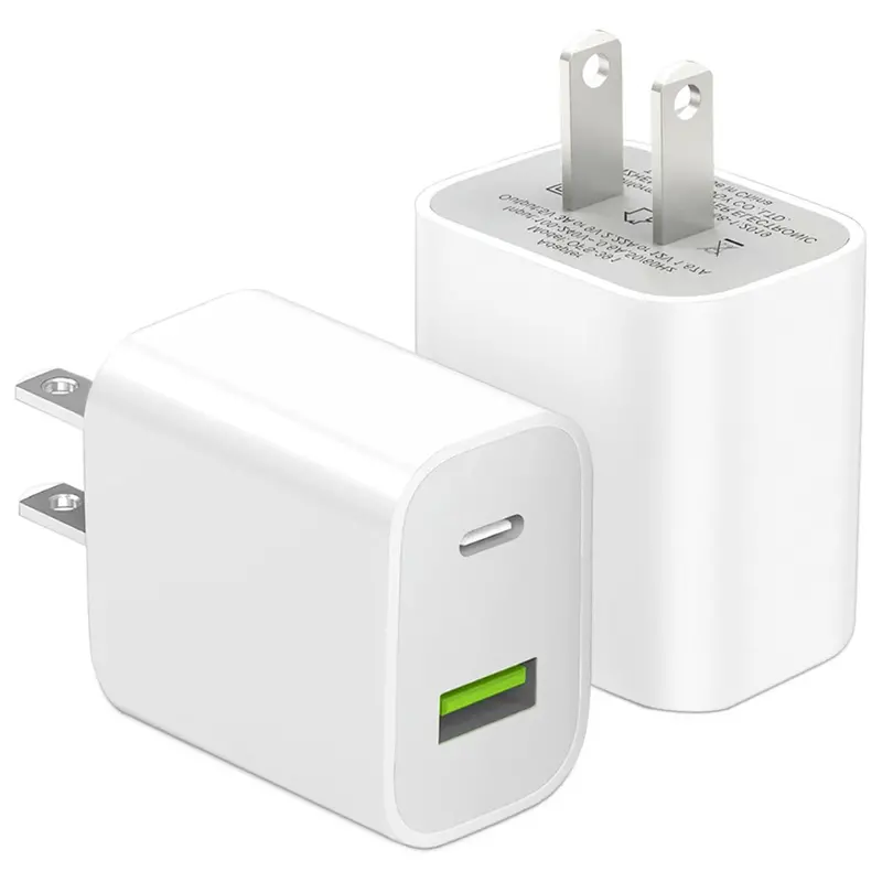 2-Pack Dual Port Type C 20W Power Adapter 1