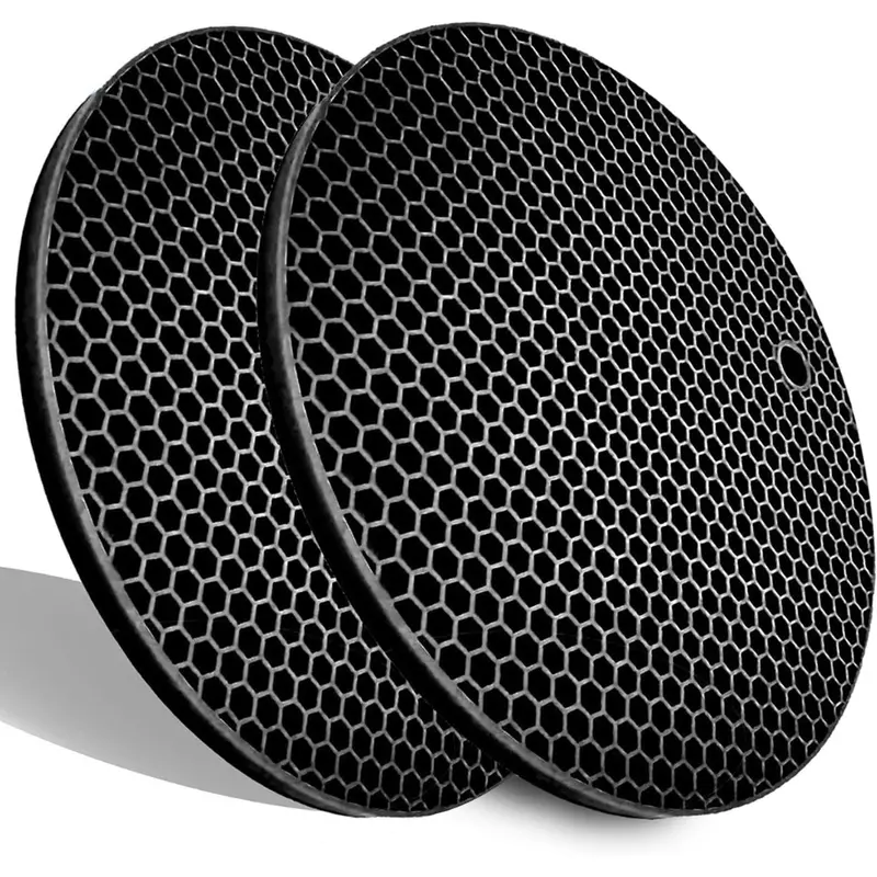 2 Pack Extra Thick Silicone Trivets Heat Resistant Pot Holder 1