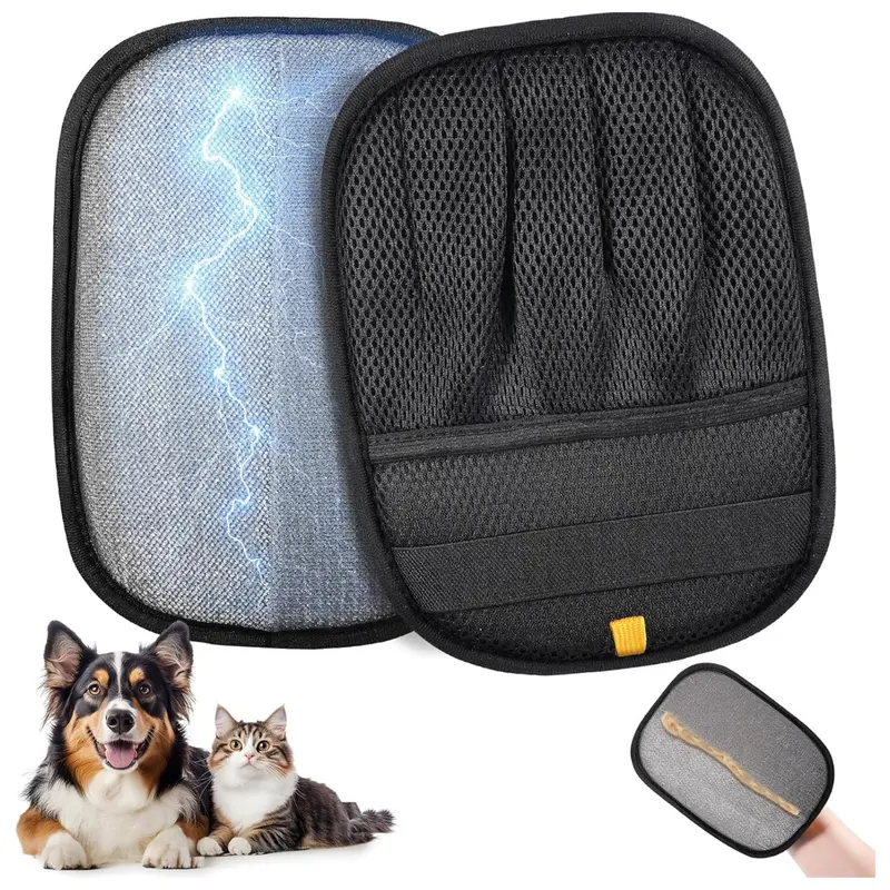 2-Pack Five-Finger Electrostatic Pet Hair Remover Gloves 1