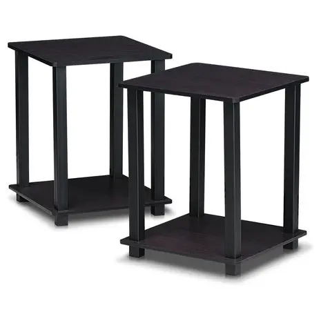 2-Pack Furinno 2-Tier Square End Tables 1