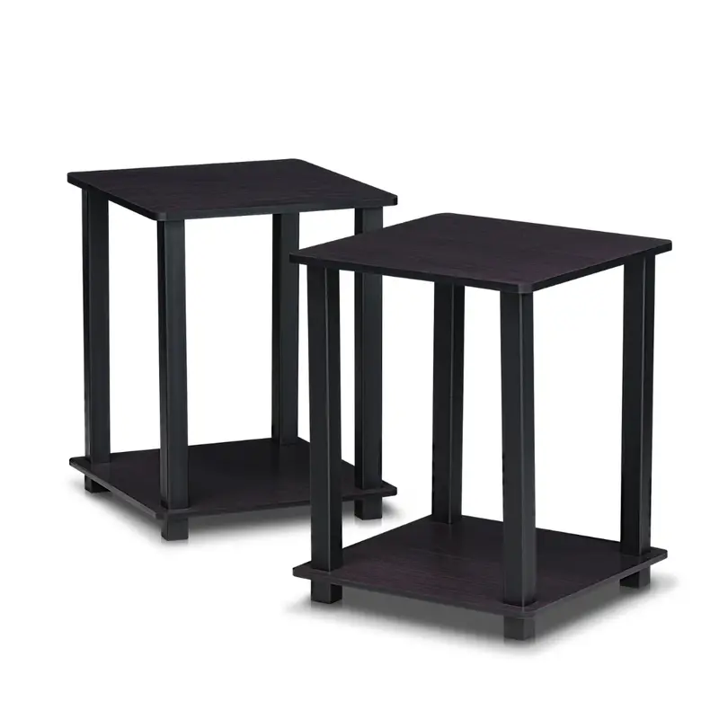 2-Pack Furinno 2-Tier Square End Tables 1