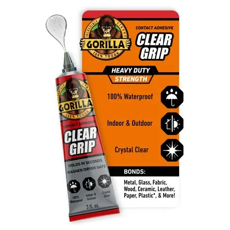 2-Pack Gorilla Clear Grip Waterproof Contact Adhesive 1