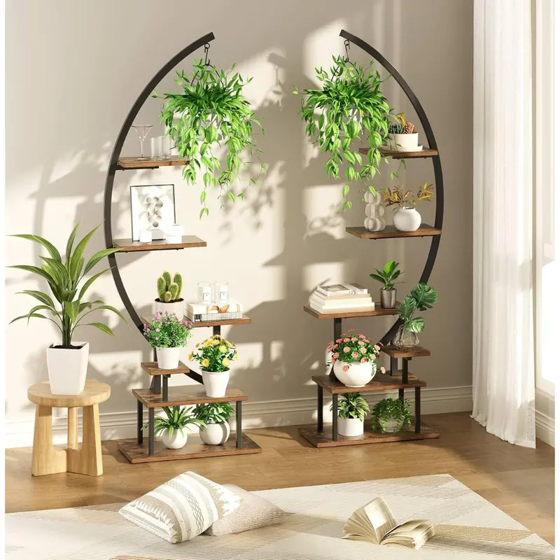 2-Pack Greenstell 7-Tier Plant Stand With Grow Light 1