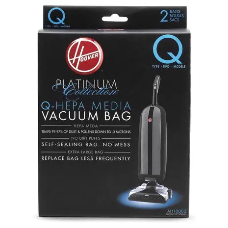 2-Pack Hoover Platinum Type-Q Hepa Filter Vacuum Cleaner Bag 1