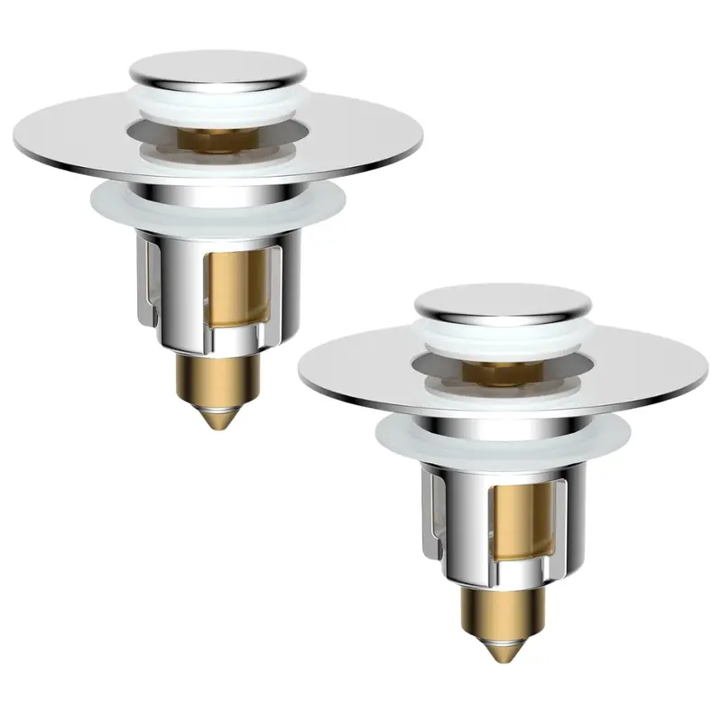 2-Pack Ifealclear Metal Universal Bathroom Sink Stopper 1