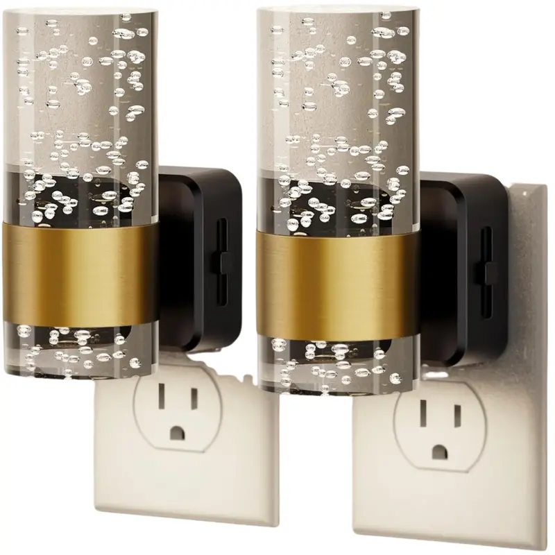 2-Pack Jandcase Dimmable Led Wall Plug Night Lights W/ Sensor 1