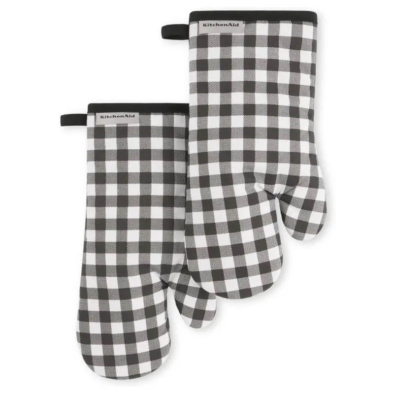 2-Pack Kitchenaid Gingham Oven Mitt Set 1