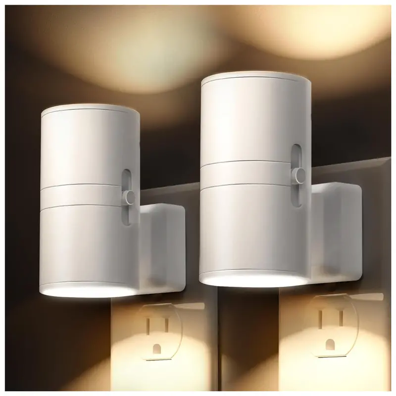 2-Pack L Lohas Led Adjustable Wall Plug Night Light (3000K) 1