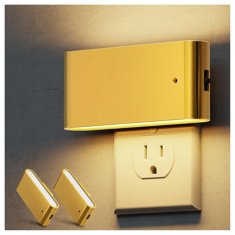 2-Pack L Lohas Led Dimmable Plug-In Night Lights W/ Light Sensor 1