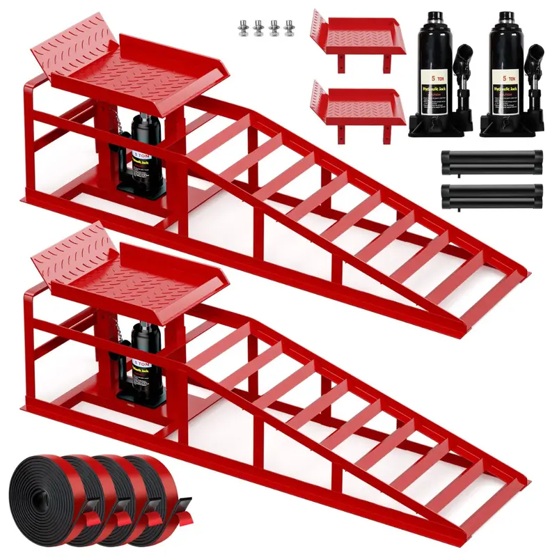 2-Pack Lafati Heavy-Duty 10,000-Lbs. Hydraulic Car Ramp Set 1