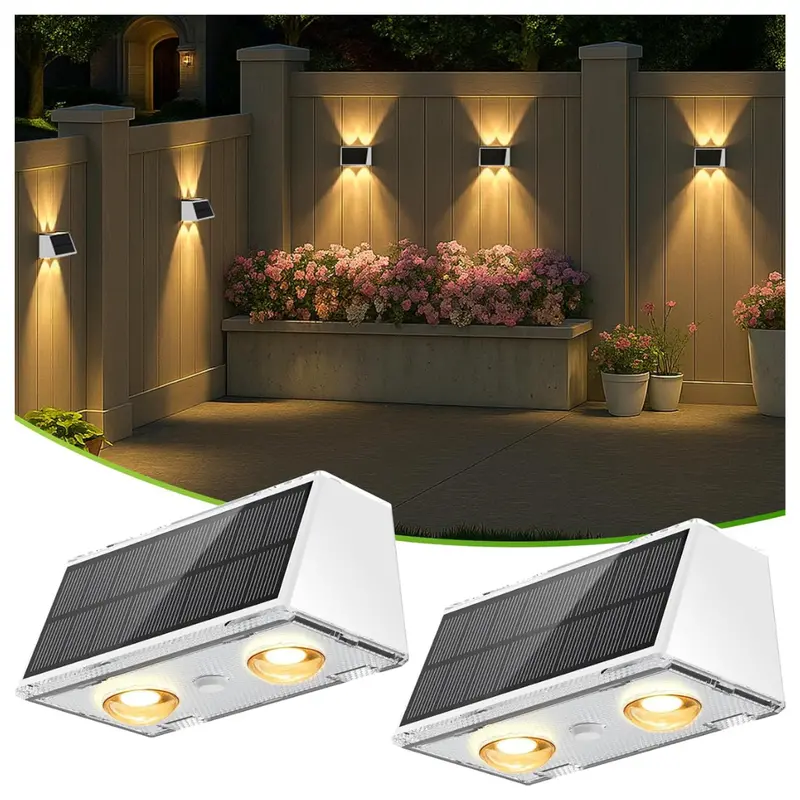 2-Pack Lansow 9-Mode Solar Powered Fence Lights 1