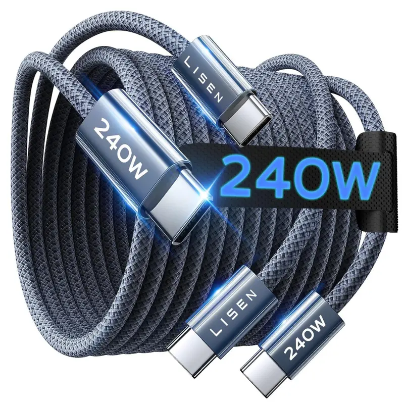 2-Pack Lisen 6.6Ft 240W Usb-C To Usb-C Charging Cable 1