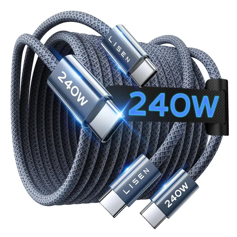 2-Pack Lisen 6.6Ft 240W Usb-C To Usb-C Charging Cable 1