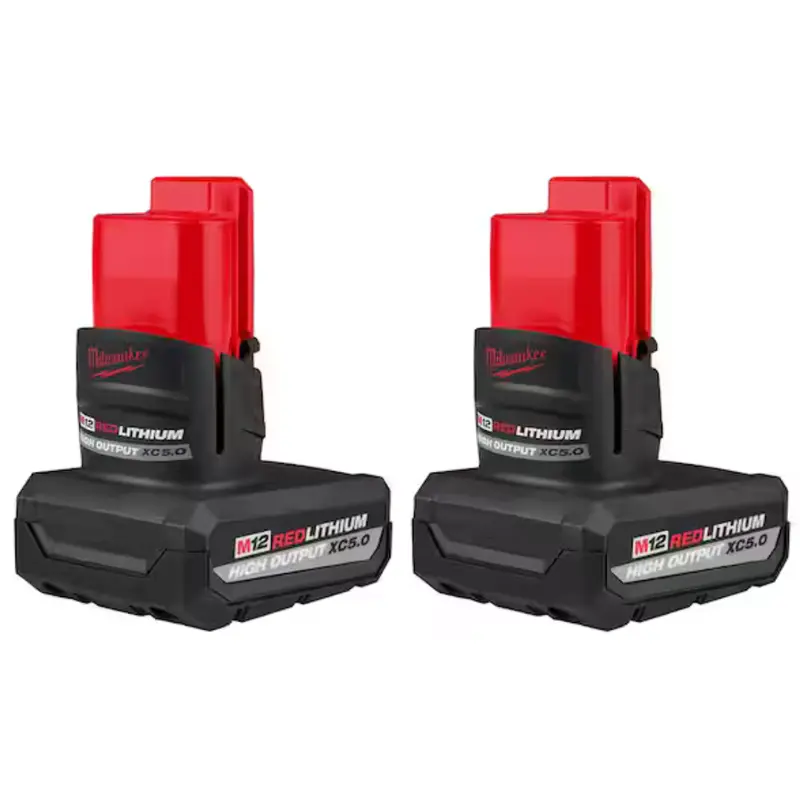 2-Pack Milwaukee M12 12V Lithium-Ion Xc High Output 5 Ah Battery 1