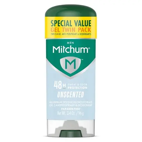 2-Pack Mitchum Men’S Unscented Deodorant Gel 1