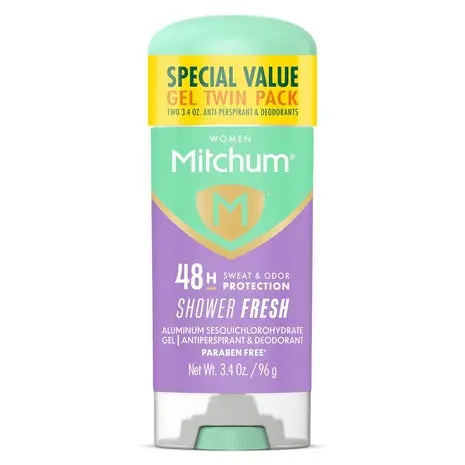2-Pack Mitchum Women’S Shower Fresh Deodorant Gel 1