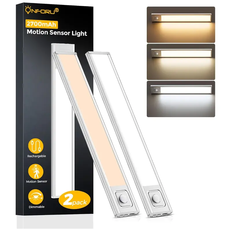 2-Pack Onforu 13.8" Under Cabinet Lights W/ 2700Mah Usb-C Battery 1