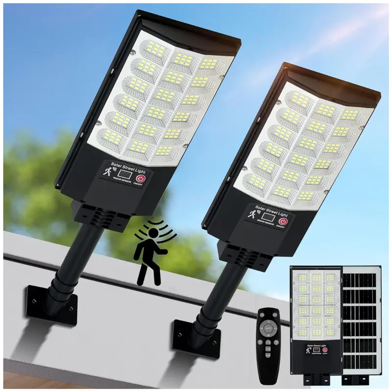 2-Pack Outdoor Motion Sensor Solar Street Lights 1