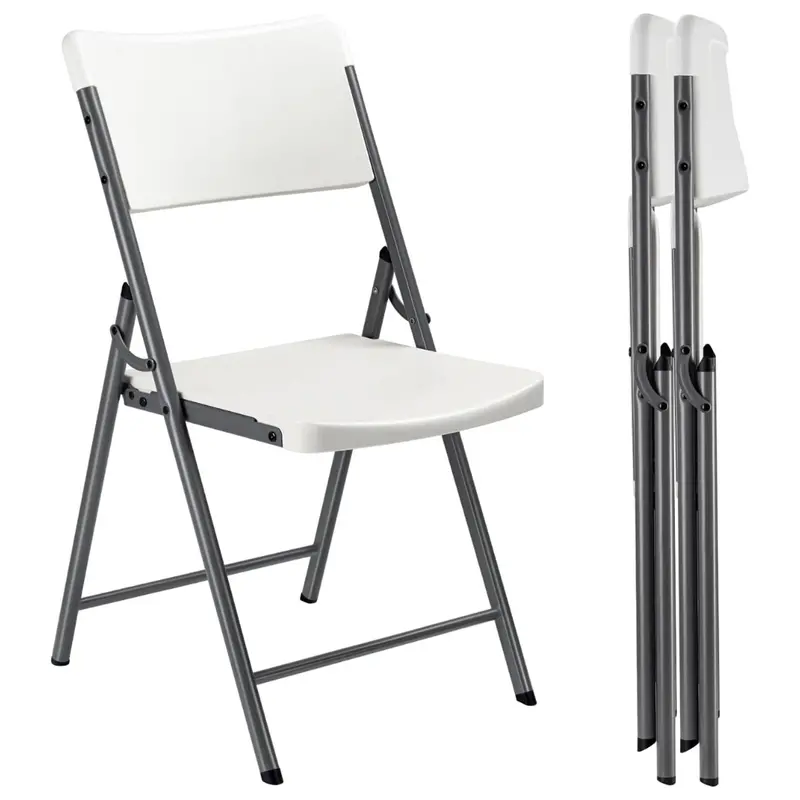 2-Pack Portable Plastic Folding Chair With Steel Frame 1