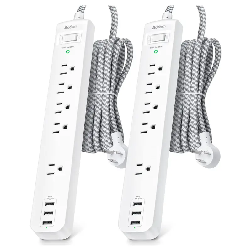 2-Pack Power Strip Surge Protector 5 Outlets 3 Usb Charging Ports 1