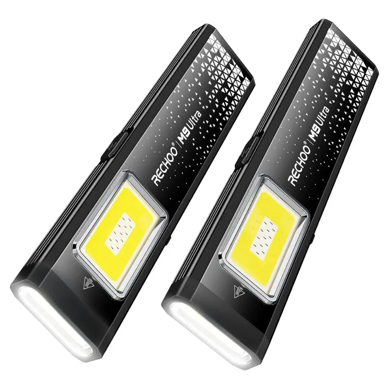 2-Pack Rechoo 3-In-1 Magnetic Rechargeable Edc Flashlight With Clip 1