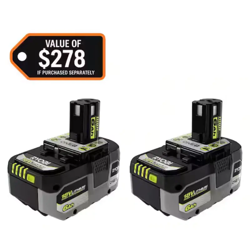 2-Pack Ryobi One+ Hp 18V Lithium-Ion 6.0Ah Battery 1