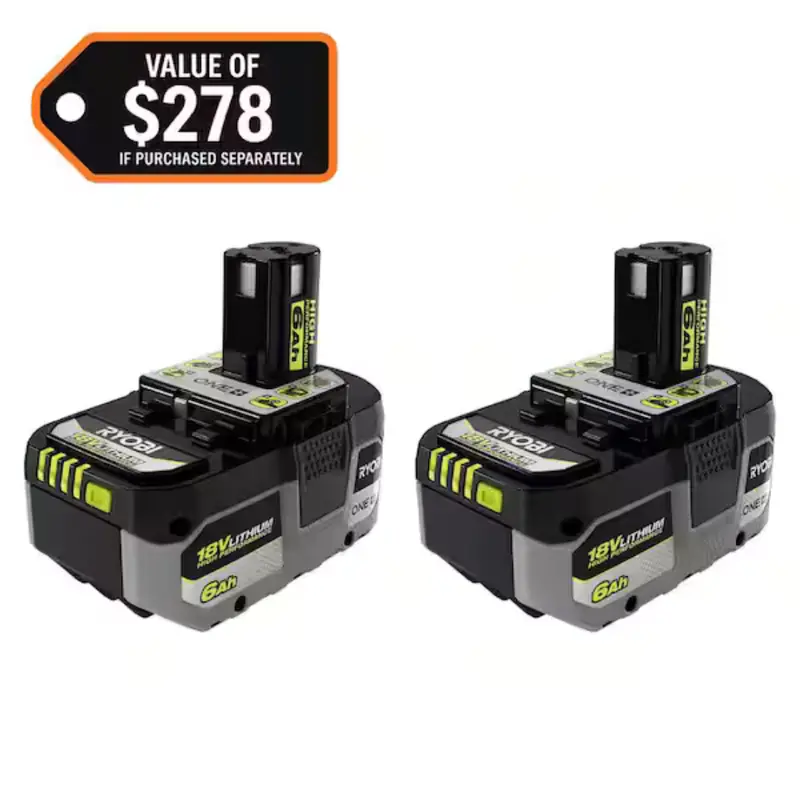 2-Pack Ryobi One+ Hp 18V Lithium-Ion 6.0Ah Battery 1