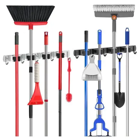 2-Pack Self-Adhesive Broom & Mop Wall Hooks 1