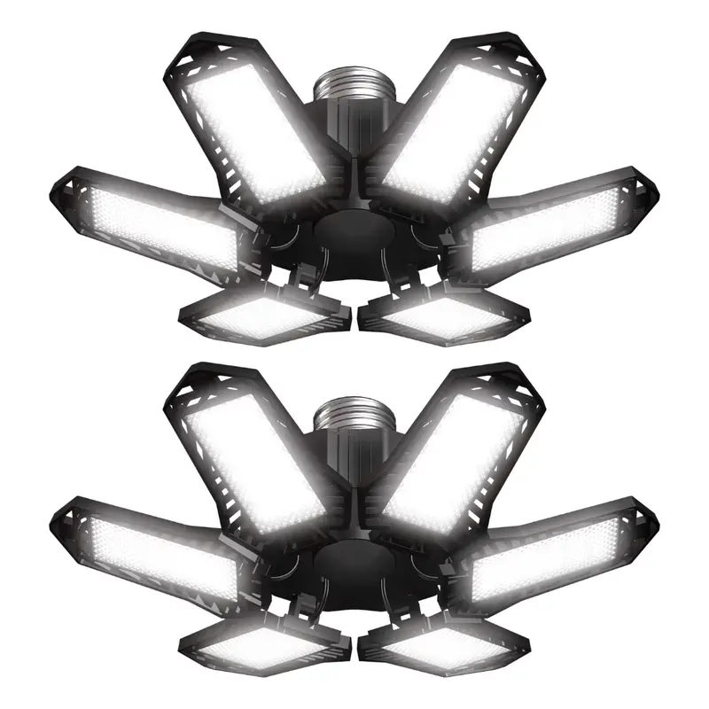 2-Pack Sentryse Led Garage Lights W/ 6 Adjustable Panels 1