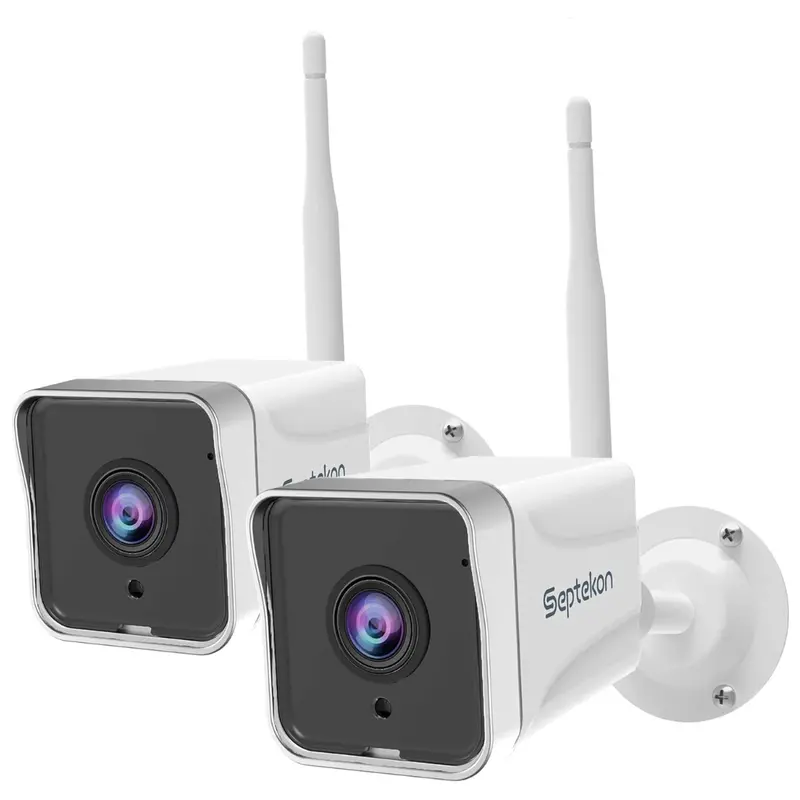 2 Pack Septekon 2K Outdoor Wifi Security Cameras With Two-Way Audio 1