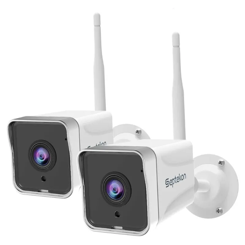 2-Pack Septekon 2K Outdoor Wifi Security Cameras With Two-Way Audio 1