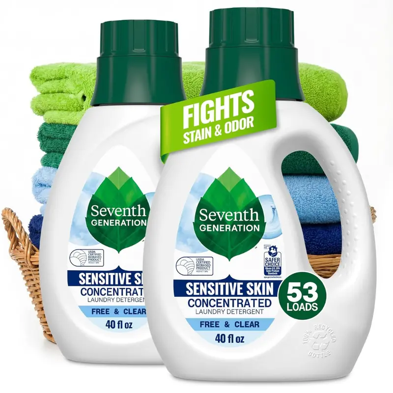 2-Pack Seventh Generation Laundry Detergent Liquid (40 Oz) 1