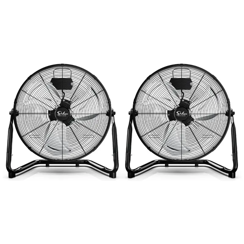 2-Pack Simple Deluxe 18 Inch 3-Speed High Velocity Floor Fan 1
