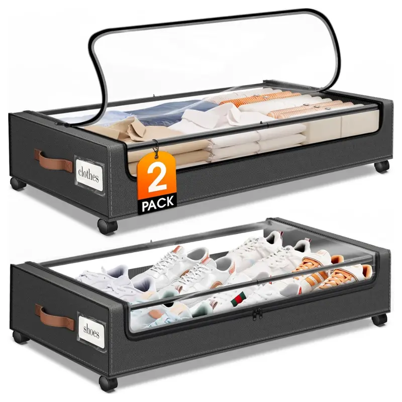 2-Pack Spacehacks Under Bed Storage With Wheels 1