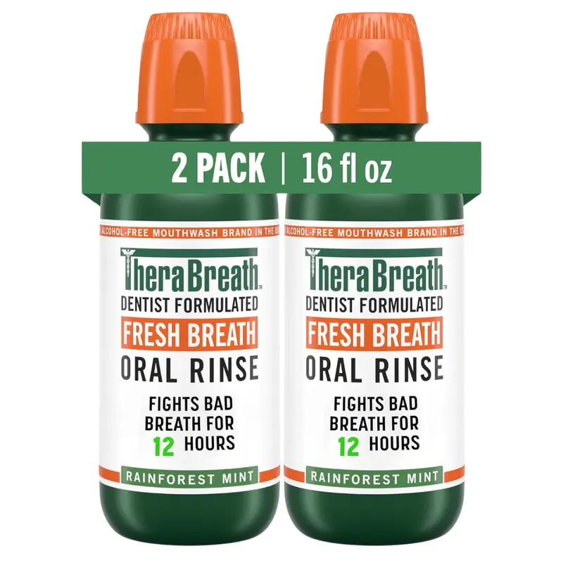 2-Pack Therabreath Fresh Breath Mouthwash (Rainforest Mint) 1