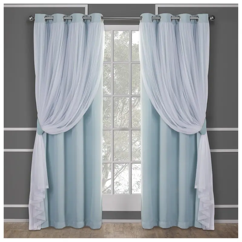 2-Pack Town & Country Luxe Talia Double Layer Curtains 1
