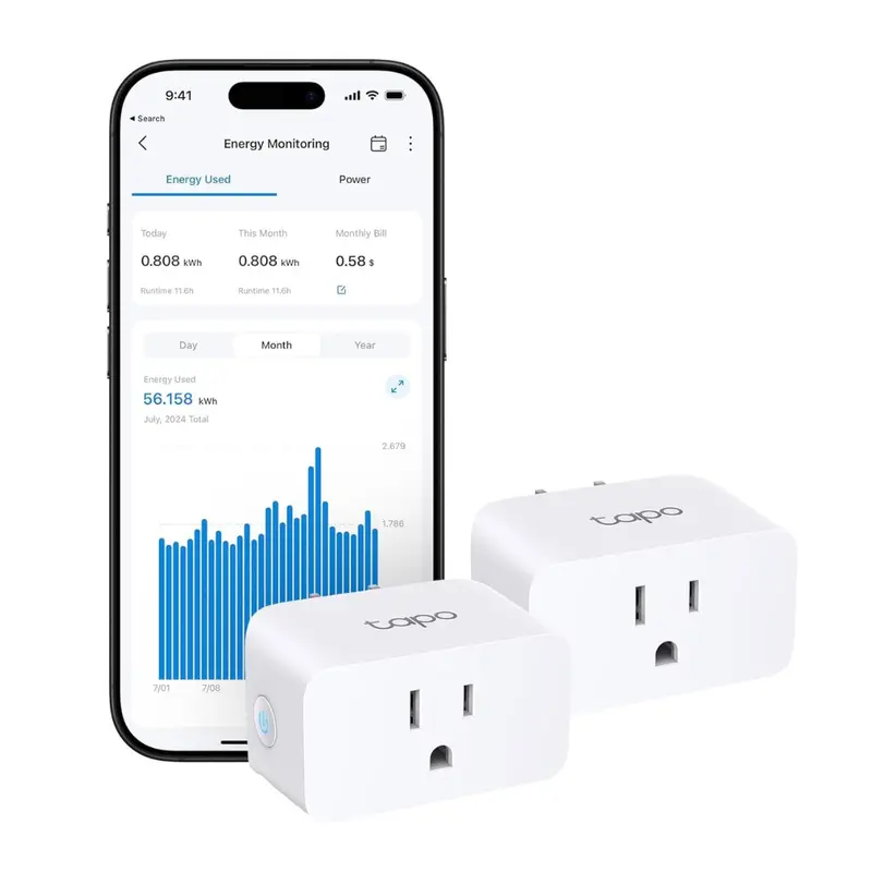 2-Pack Tp-Link Tapo Smart Plug W/ Alexa & Google Home 1