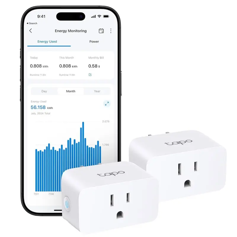 2-Pack Tp-Link Tapo Smart Plug W/ Alexa & Google Home (Tapo P110m) 1